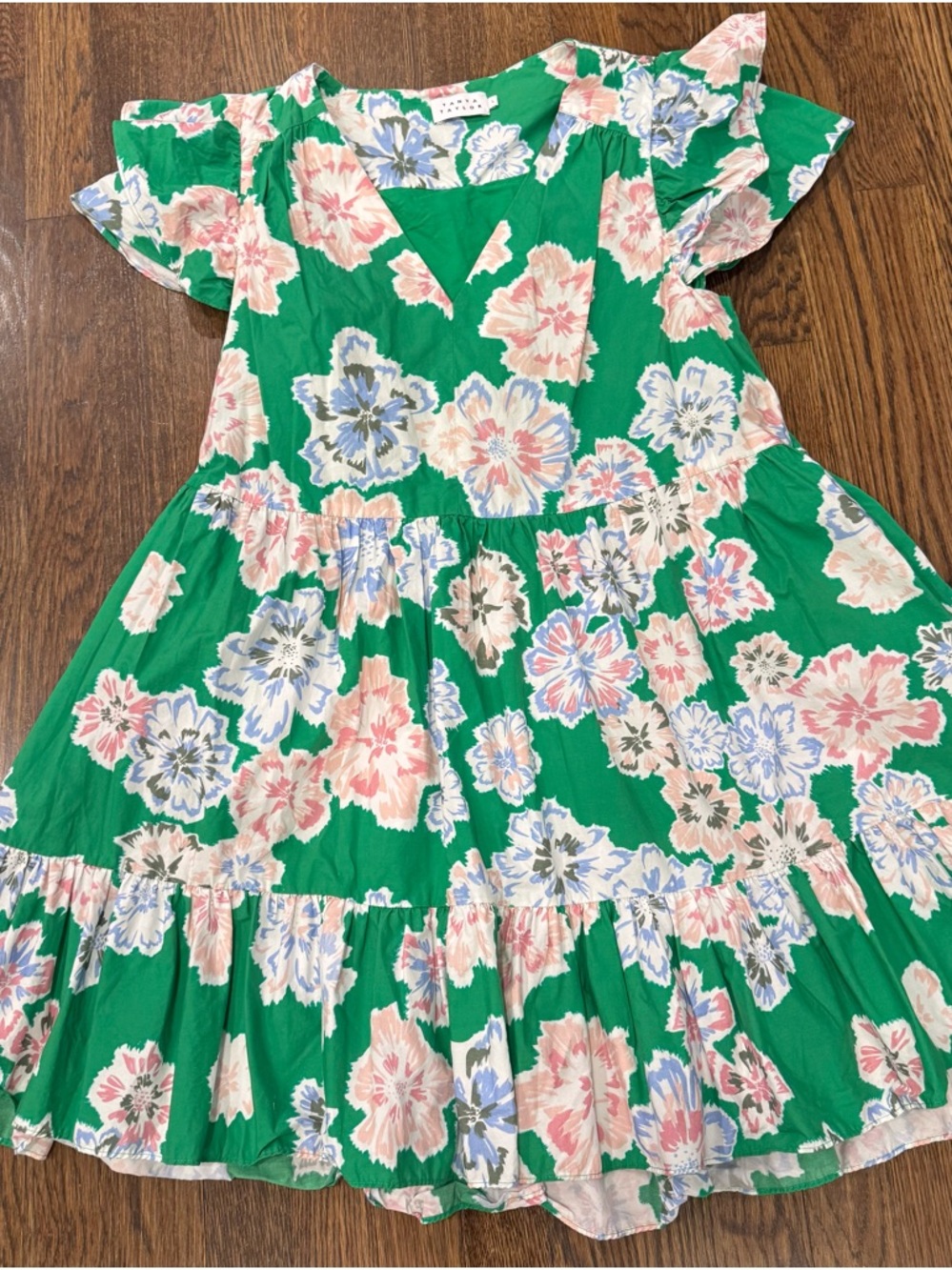 Tanya Taylor Women's Marisol Floral Print Puff Sleeve Dress | Large
